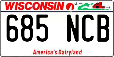 WI license plate 685NCB