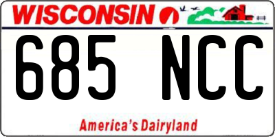 WI license plate 685NCC