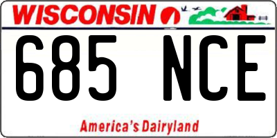 WI license plate 685NCE