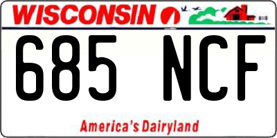 WI license plate 685NCF