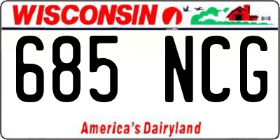 WI license plate 685NCG