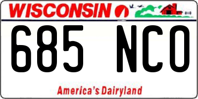 WI license plate 685NCO