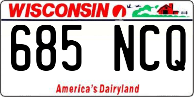 WI license plate 685NCQ