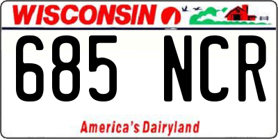WI license plate 685NCR