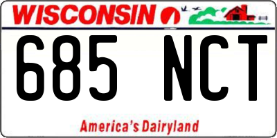 WI license plate 685NCT
