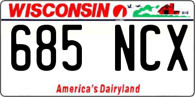 WI license plate 685NCX