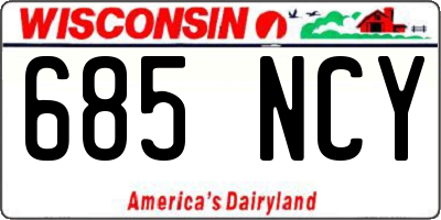 WI license plate 685NCY