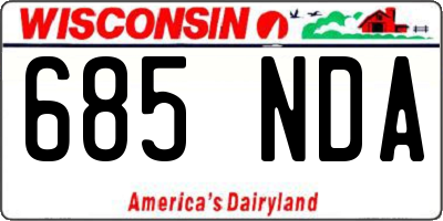 WI license plate 685NDA