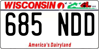 WI license plate 685NDD
