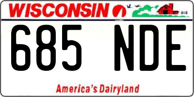 WI license plate 685NDE