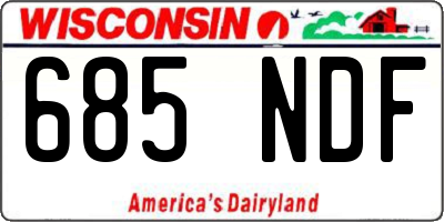 WI license plate 685NDF