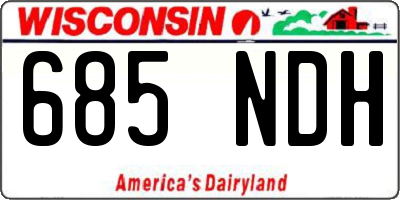 WI license plate 685NDH