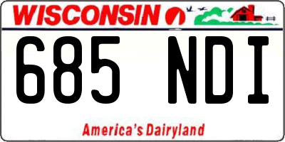 WI license plate 685NDI