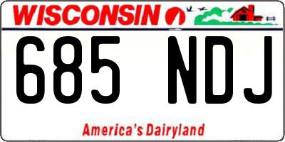 WI license plate 685NDJ