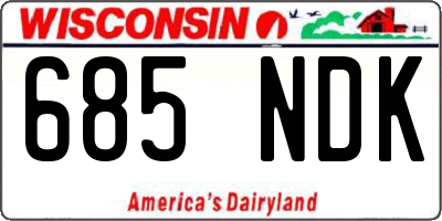 WI license plate 685NDK