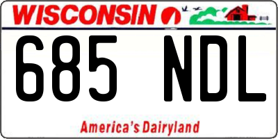 WI license plate 685NDL