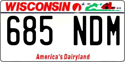 WI license plate 685NDM