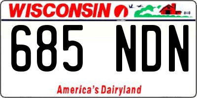 WI license plate 685NDN
