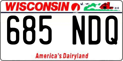 WI license plate 685NDQ