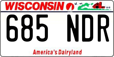 WI license plate 685NDR
