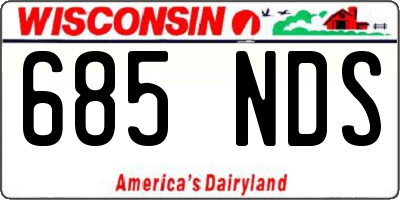 WI license plate 685NDS