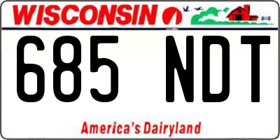WI license plate 685NDT