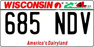 WI license plate 685NDV