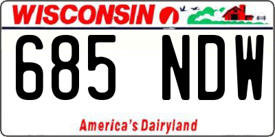 WI license plate 685NDW
