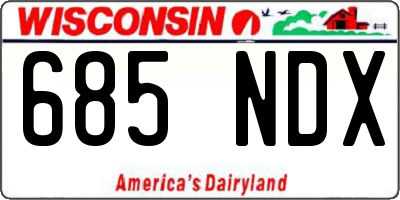 WI license plate 685NDX