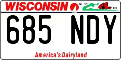 WI license plate 685NDY