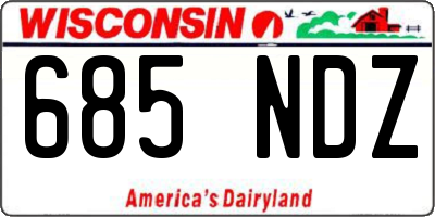 WI license plate 685NDZ
