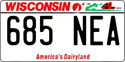 WI license plate 685NEA