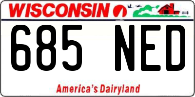 WI license plate 685NED