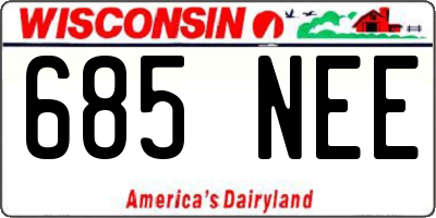 WI license plate 685NEE