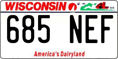 WI license plate 685NEF