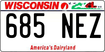 WI license plate 685NEZ