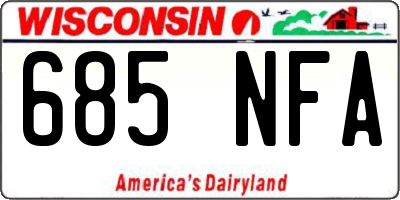 WI license plate 685NFA