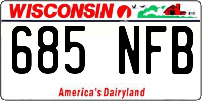 WI license plate 685NFB