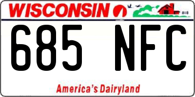 WI license plate 685NFC