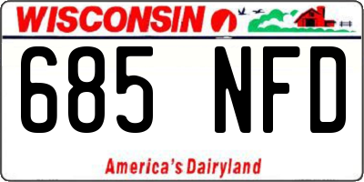 WI license plate 685NFD