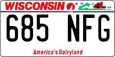 WI license plate 685NFG