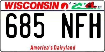 WI license plate 685NFH