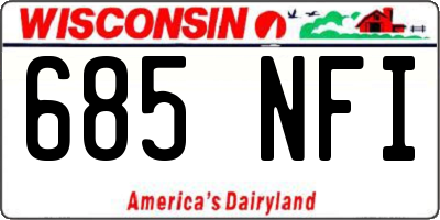 WI license plate 685NFI