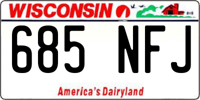 WI license plate 685NFJ