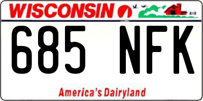 WI license plate 685NFK