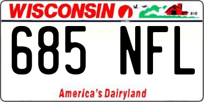 WI license plate 685NFL