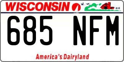 WI license plate 685NFM
