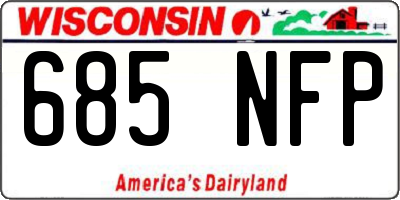 WI license plate 685NFP