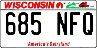 WI license plate 685NFQ