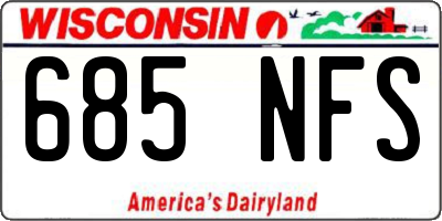 WI license plate 685NFS